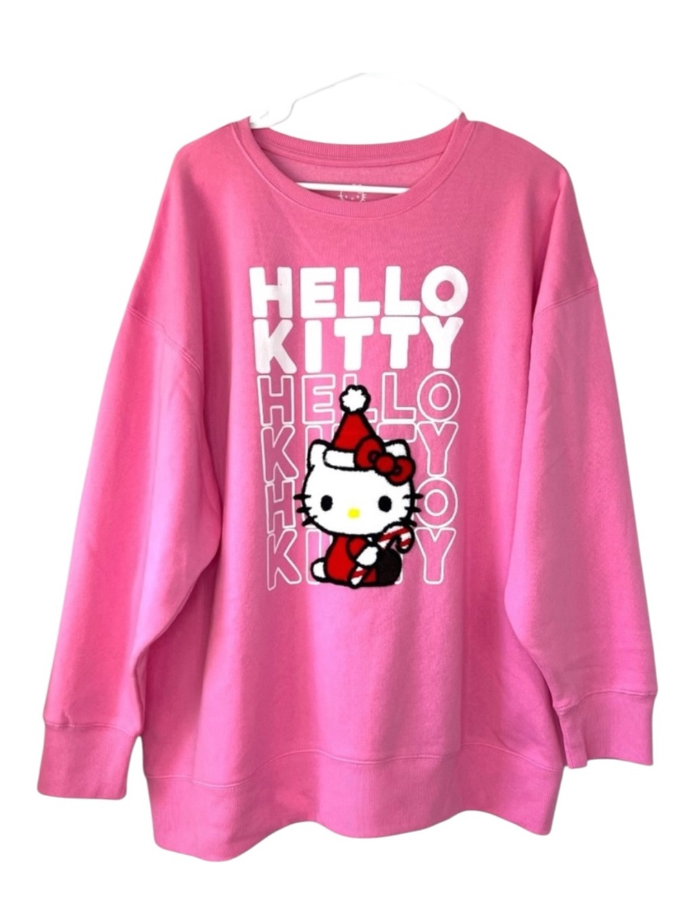 Hello Kitty Christmas Sweatshirt Size XL Pink White Red